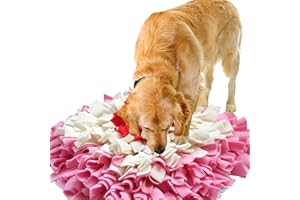 IEUUMLER Tappeto di scavo Cane Snuffle Mat Educatori per Cani Dog Puzzle Toys IE075 (45 x 45 cm, Pink & White 1)