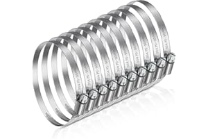 JatilEr Abrazaderas de manguera de 70 – 90 mm, 8 unidades, abrazadera de manguera ajustable de acero inoxidable 304, juego de bridas de manguera, abrazaderas de tubo para coche, industria, conexión y