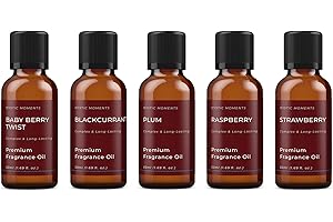 Mystic Moments | Wild Fruits Fragrance Oil Gift Starter Pack 5x50ml | Baby Berry Twist, Blackcurrant, Plum, Raspberry, Strawberry | Perfect as a Gift