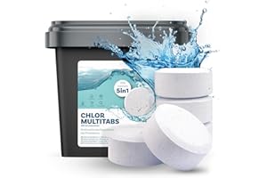 Belko® Chlortabletten für Pools Multitabs 5 in 1-200g Tabs Multi Chlortabletten - 5kg mit 5 Phasen Pflegewirkung für für die sichere und saubere Poolpflege - hygienisches Poolwasser