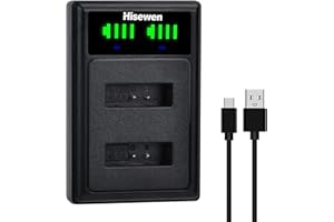 NB-13L Cargador de batería Hisewen LED doble para Canon PowerShot G7X Mark II, G7X, G1X Mark III, G5X, G7X, G9X, G9X Mark II, SX620 HS, SX720 HS, SX730 HS, SX740 HS