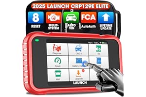 LAUNCH CRP129E V2.0 Elite Valise Diagnostic Auto ABS/SRS/TCM/Moteur 4 systèmes 12 Réinitialisation Huile/EPB/SAS/ABS/TPMS/BMS/AFS/DPF/Ad-Blue/injecteurs/AFS Réinitialisatio Calibration A/F Auto VIN