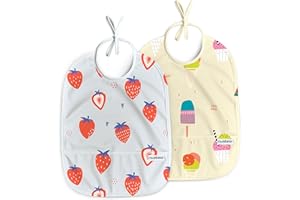 Nombear ® Baberos Bebe Impermeables - Baberos Impermeables para Bebés de 6 a 12 Meses, Babete Impermeável Bebe, Babero para Comida de Bebé, Delantal para Bebé