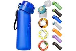 Alpha Fit Botella de agua con sabor, botella de agua Air Up con cápsulas de sabor, botella de agua de sabor, para niños 750 ml (Nuevo Azul - 1 botella (750 ml) + 3 cápsulas en sabores aleatorios)