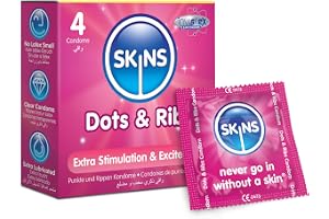 Hudkondomer 4 pack Dots and Ribs