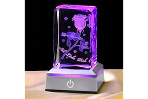 ‎YANFEYHA YANFEYHA 3D CupidRose Kristall Mehrfarben-Nachtlicht Ich liebe dich Decolamp,Weihnachtsgeschenke für Frau sie Freundin Mama, einzigartige Valentinstag Jahrestag Geburtstagsgeschenkideen