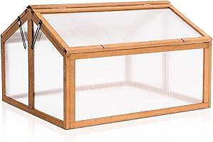 MCombo 0145 - Serra per aiuole in legno e policarbonato per piante giovani