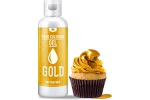 VIBRANDYE Lebensmittelfarbe Gel - 150g Konzentrierte Gel Lebensmittel Farben zum Backen, Kuchen Dekorieren, Kekse und Macaron - Zuckerfrei Food Coloring für Getränken, Osterei, DIY Seifen und Basteln (Gold)