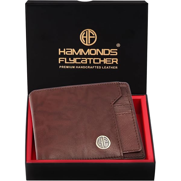 Hammonds Flycatcher RFID Blocking Leather Wallet For Men - Redwood Brown, Multiple Slots & Compartments