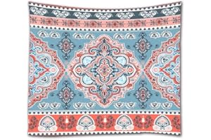A.Monamour Tapices de Pared Indio Floral Paisley Tribal Étnico Boho Mandala Adorno Patrón Arte Fondo Tela Tapicería De Pared Decoración De Pared Tapices para Dormitorio Sala De Estar 153x203cm