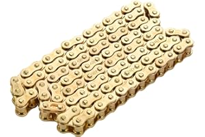 ‎WOOSTAR WOOSTAR 428 Schwerlast Antriebskette 104 Glieder Ersatz für Motorrad ATV 4 Wheeler Quad Dirt Bike Go Kart Gold