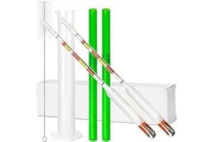 Dormercy 2 Pcs Triple Scale Alcohol Hydrometer, Test the ABV, Brix & Gravity of your Wine, Beer & Mead, with 250ml Plastic Cylinder, Storage Tube, Cleaning Brush