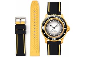 Stanchev Pasek do próbki Blancpain, 22 mm miękki gumowy wodoodporny pasek zastępczy do Blancpain x Swatch Fifty Fathoms męski damski pasek z zestawem narzędzi do instalacji i demontażu
