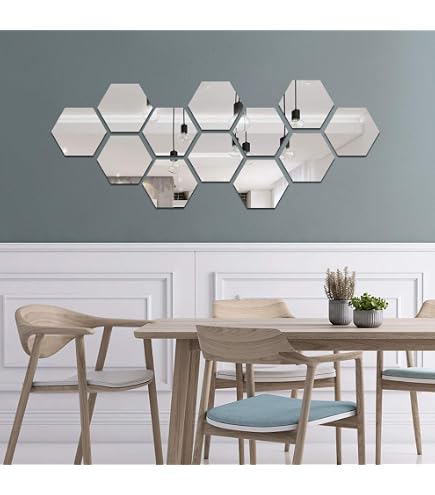 7 Autocollants Miroir Acrylique Pour Déco Murale - Argenté - Pour Salon, Salle De Bain, Chambre