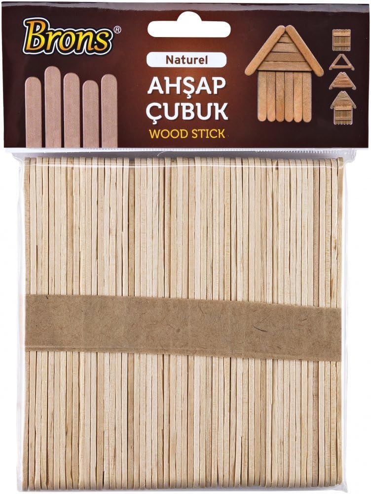 Brons Ahşap Geniş Renksiz Dondurma Çubuğu Abeslang (50 adet) BR-901