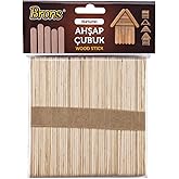 Brons Wood Wide Colorless Ice Cream Stick Abeslang (50 pieces) BR-901