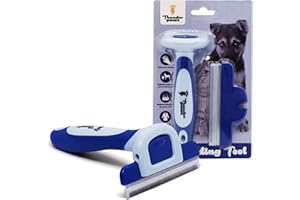 Thunderpaws la Migliore Spazzola Rimuovi Pelo Strumento per Toelettatura Professionale Adatto a Cani e Gatti con Pelo Corto e Lungo di Taglia Piccola Media e Grande (Blu)