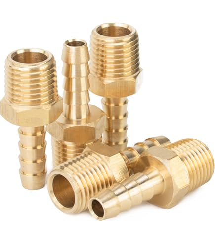 LT Easiyl Lot De 4 Raccords Métriques En Laiton M4 X 0,7-3 Mm Et M4 X 0,7-4 Mm Pour Tuyau D'étang, Adaptateur De Tuyau De Piscine, Raccord Fileté Mâle, Doré