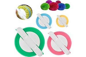 YUEMING 4 Pezzi Pom Pom Maker, 4 Taglie Fluff Ball Weaver Needle Pompom Maker Set, Fai da Te Pompoms Artigianato Doll Making Kit per Artigianato Craft Supplies 8.8 cm-3.8 cm