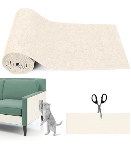 Tapis Griffoir Pour Chat En Sisal – Lot De 2 Planches Antidérapantes 50x25 Cm | Protection Canapé Et Meubles | Fixation Adhésive Double Face Ou Pose Au Sol