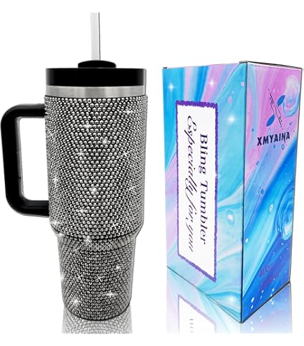 Light Pink Bling Tumbler - 30oz Sparkly Stainless Steel Cup With Handle & Straw - View #8