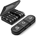 HOMIBIZ Portable Pill Organizer - 3 Daily Compartments for a Week - Travel-Friendly, Light-Resistant Pill Box - Ideal for Vitamins, Medication, Supplements (Black)
