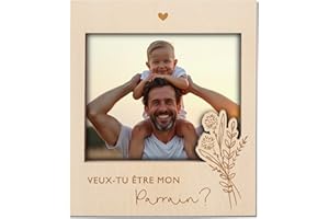 Joli Coon Cadre photo pour demander le parrain - Veux-tu être mon parrain - Cadre magnétique pour photo commune