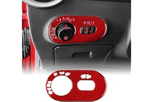 KUNGKIC Para Seat Ibiza 6L 2003-2008, cubierta adhesiva decorativa de interruptor de faro de fibra de carbono para interior, regalo (rojo)