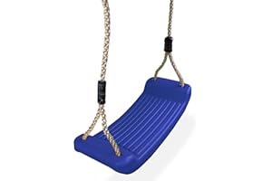 ‎HOQ HOQ Schaukel-Sitz - verstellbares Schaukel-Brett - rutschfeste, wetterfeste Kinder-Schaukel - Garten- & Spielplatz-Zubehör - Indoor & Outdoor - Blau