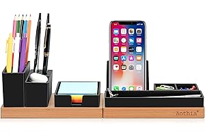 Aothia Organiseur de bureau réglable avec porte-crayons pour téléphone et accessoires de bureau, organisation de bureau, noir
