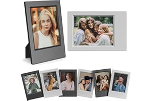 HIYQIN Cornici per Foto 2x3 - Confezione da 8 Cornici Compatibili con Fujifilm Instax 3” Pellicola - Cornice Piccola per Foto Portafoto Polaroid - Nero + Grigio