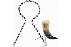 Mythrojan Viking Drinking Horn Stand Medieval Twisted Mead Rack for Ale, Beer, Wine, Perfect Accessory for Historical Reenactments, LARP Events, Authentic Viking Gatherings - Black