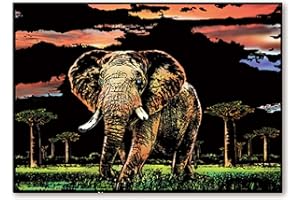 SWDZ Kratzbilder Erwachsene Scratch Painting Kratzbilder für Kinder (Elefant)