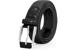 JASGOOD Ceinture Élastique Tressée Ceinture Tissu Élastique Extensible Étirable pour Homme et Femme Unisexe Stretch Belt 35mm pour Golf Casual