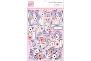 Anita's A4 Congratulations Boquet Foiled Decoupage Sheet, Accessories Supplies For Craft, Paper Craft, Scrapbooking, Card Making, Origami, Ideal for Adult Craft, Adds Textured Pattern To Crafts