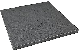 Etna Stone&Design Lava Grill Base_BISTECCHIERA in Pietra LAVICA ETNEA LEVIGATA per Forno E Barbecue Cottura Carne, Pesce, Verdura E Pizza (40x25x1,5 cm)
