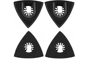 EUNEWR Lot de 4 ponceuses Delta - Multitool - Papier abrasif - Accessoire pour Fein Bosch Parkside Ryobi Worx Workzone - 93 mm