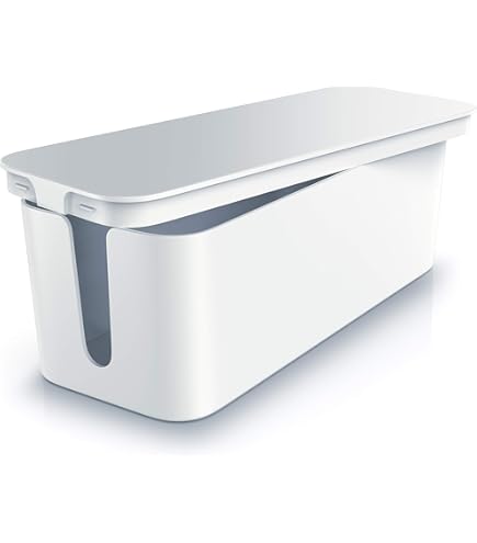 Cable Management Box 2 Pack With 16 Cable Clips Set-Large & Medium & Small Wooden