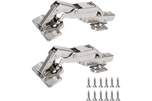 BADALU Kitchen Cabinet Hinges (1 Pair, 2 PCS) 165 Degree Full Overlay Cabinet Hinges for Lazy Susan/Corner/Hidden Door/Folden Door
