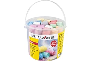 ‎EBERHARD FABER EBERHARD FABER 526520 - Straßenkreide Glitzer 20er Eimer, 6 leuchtenden Farben Straßenmalkreide mit Glitzereffekt