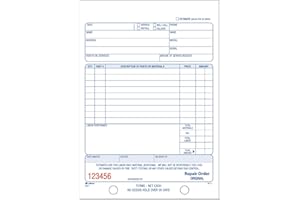 Adams Carnet de commandes de réparation, 3 parties, sans carbone, blanc/blanc, 5-9/16 x 8-7/16 pouces, 50 ensembles (T5084)