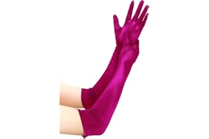 EORUBE Long Opera 1920s Satin Gloves for Women Elbow Length Party Costume Gloves