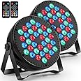 MOSFiATA 2 Pcs Par Lights, RGB 36 LED Stage Lights Sound Activated DMX Control, 7 Modes Disco Lights with Remote Control Stage Lighting, DJ Par Party Lights for Club KTV Disco Party