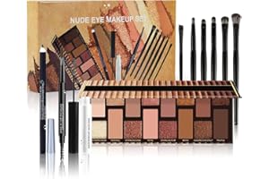 WishesMar Set Trucchi Make Up Completo Donna Cosmetico Kit per Occhi - Trucchi con Ombretti Matita per Eyeliner Matita per Sopracciglia Mascara e Pennelli per il Trucco