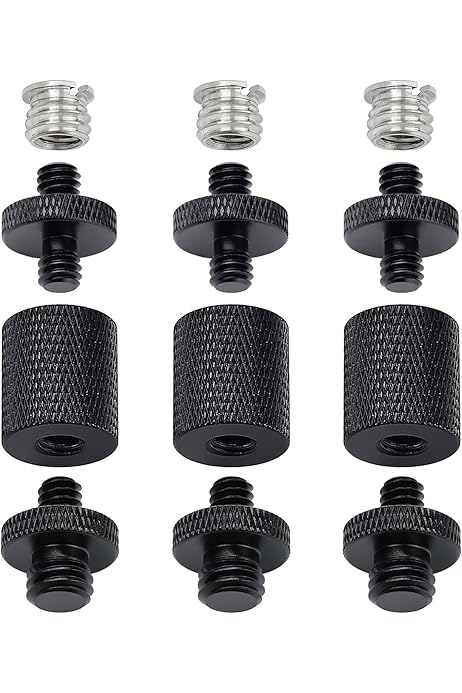 Adattatore Vite 1/4-20 Maschio Adattatore Per Treppiede 1/4" Femmina A 3/8" Maschio - Vite Di Conversione Per Fotocamere, Teste Treppiede - Marca Kood, Colore Argento Adattatore Testa - Foto 5
