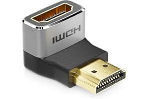deleyCON Złącze Adaptera HDMI kąt 90° 8K@60Hz / 4K@120Hz UHD 7680x4320 Aluminium HDMI 2.1 ARC HDR10+ Dolby Vision VRR ALLM 48 Gb/s 90° pod Kątem Szary Czarny