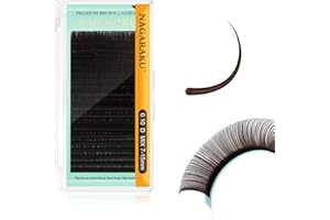 NAGARAKU Pestañas Pelo a Pelo Marrones Oscuro Individuales Volumen Lashes Clásico 1:1 Extensiones de Pestañas Natural Blando Suave Single Eyelash Extension Pestañas Postizas 20 Filas(0.10mm D 7-15mm)