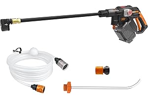 WORX Hidrolimpiadora a batería WG633E.9, 56 bares, 220L/H, Accesorios, Color negro naranja, Sin batería ni cargador