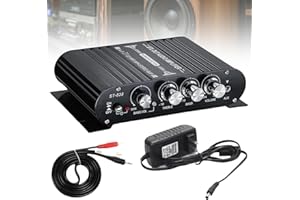 AICHARYNIC Wzmacniacz audio HiFi, Bluetooth mini wzmacniacz 20WX2+40W ST-838, subwoofer 2.1-kanałowy wzmacniacz z AUX, wzmacniacz stereo klasy D z adapterem zasilania, wzmacniacz HiFi do głośników