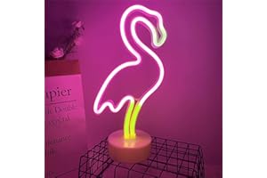 ‎ENUOLI ENUOLI Flamingo Leuchtreklame Neonlicht mit Sockel Led Leuchtreklame für Wanddekor USB oder batteriebetriebene Neon Light Sign Neon Nachtlicht Neonlampe für Festival Party Weihnachten
